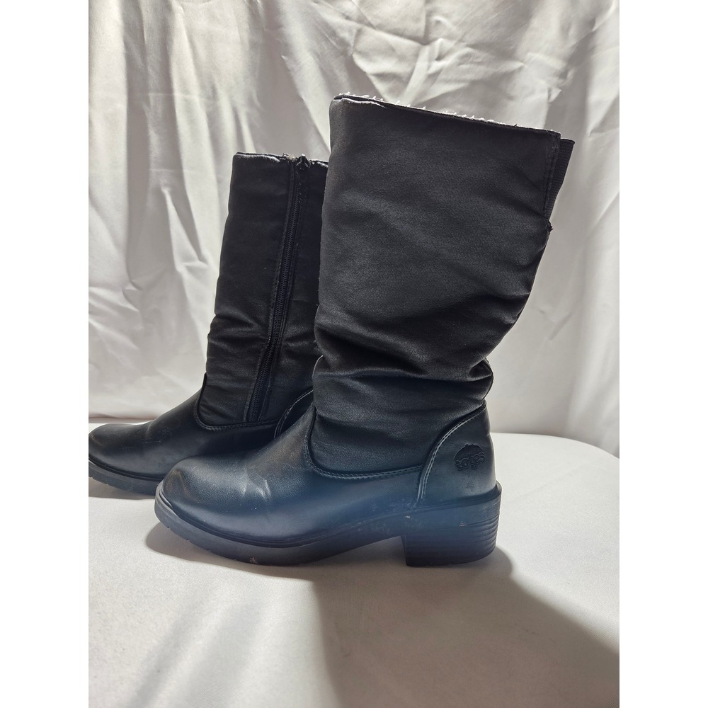 Totes Paulette Black‎ Faux Fur Lined Mid Calf Winter Boots Womens 7M 720356